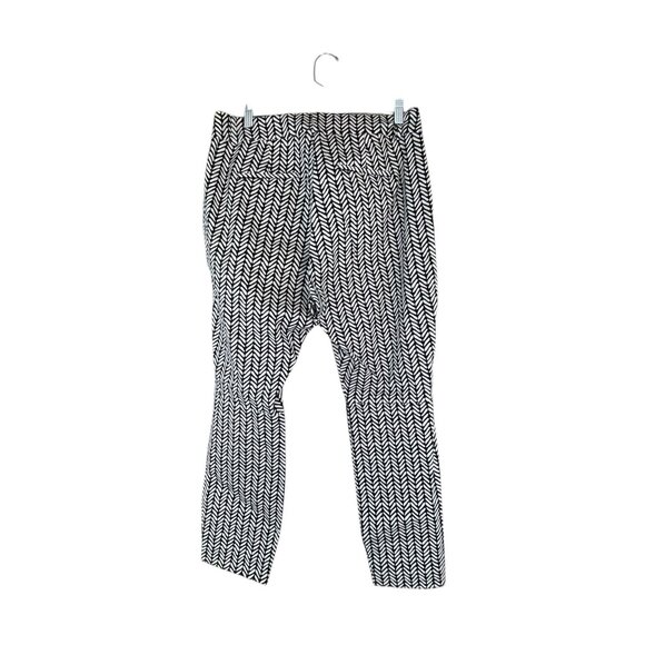 Hatley Womens Chevron Print Pants Black White 10 Elastic Waist Pull On Festival - Picture 4 of 6